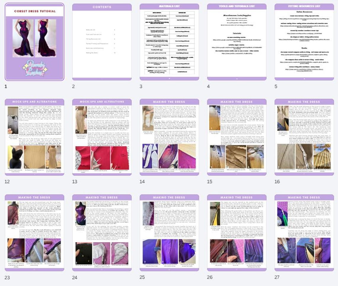 Corseted Dress Cosplay Pattern and Tutorial, Corset Sewing Pattern and ...