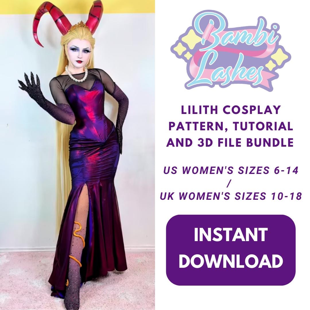 Lilith Bundle Lilith Cosplay Dress, Gloves, and Boots PDF Pattern and Tutorial Bundle ...