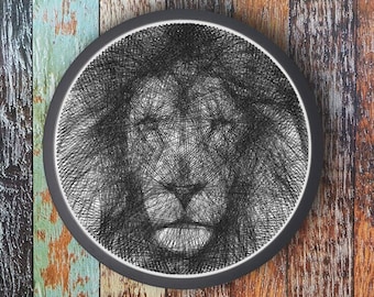 DIY Lion String Art Kit (already-nailed) Wall Art Unique Handmade Gift