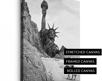 Planet of the Apes 1968 Canvas Print | Final Scene | Liberty Statue Reveal  | Stretched Canvas | Framed Canvas | Rolled Canvas