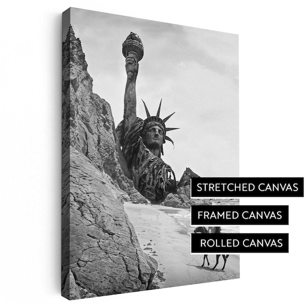 Planet of the Apes 1968 Canvas Print | Final Scene | Liberty Statue Reveal  | Stretched Canvas | Framed Canvas | Rolled Canvas