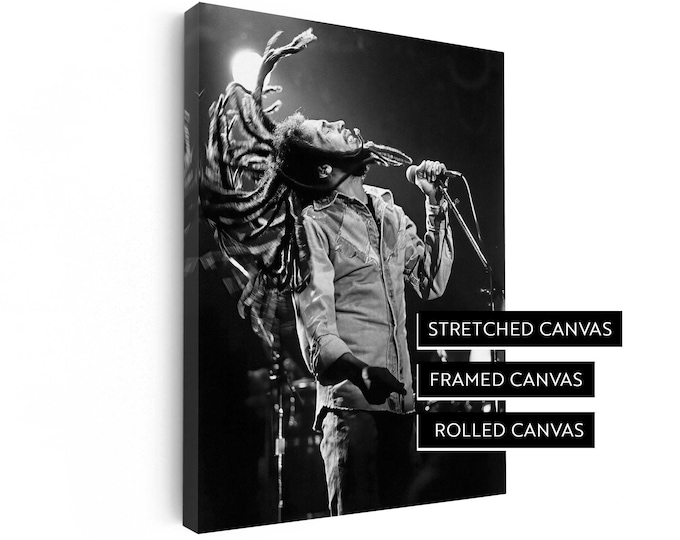 Bob Marley Canvas Print |  Performing at The Roxy Theatre 1979 | Stretched Canvas | Framed Canvas | Rolled Canvas
