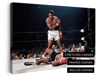Muhammad Ali Canvas Print | First Round KO 1965 | Muhammad Ali vs Sonny Liston | Stretched Canvas | Framed Canvas | Rolled Canvas