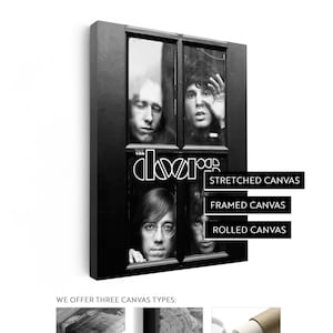 The Doors Canvas Print | Jim Morrison, Robby Krieger, Ray Manzarek, and John Densmore | Stretched Canvas | Framed Canvas | Rolled Canvas