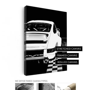 Porsche 911 Canvas Print | Sport&#39;s car | White Porsche | Automotiver | Stretched Canvas | Framed Canvas | Rolled Canvas