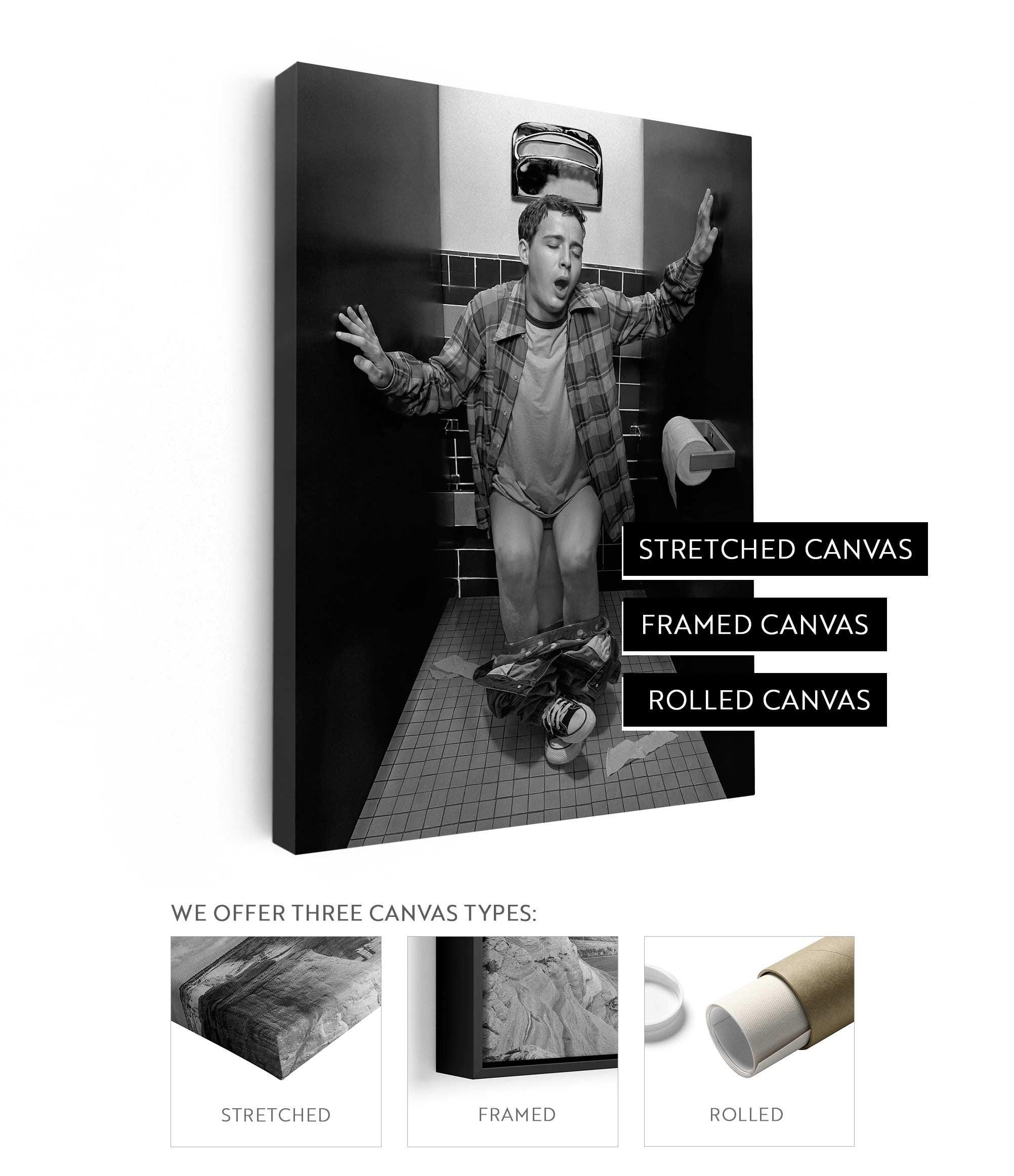 American Pie Toilet Scene Canvas Print | Wall Art  | Funny Movie Scene 1999 | Stretched Canvas | Framed Canvas | Rolled Canvas