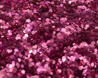 Purpurina rosa hexagonal gruesa: cambia de color, perfecta para manualidades, resina y vasos (5 g)