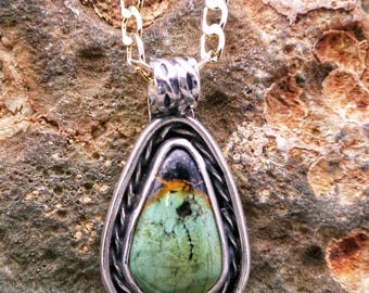 Blackjack Turquoise Sterling Silver Pendant