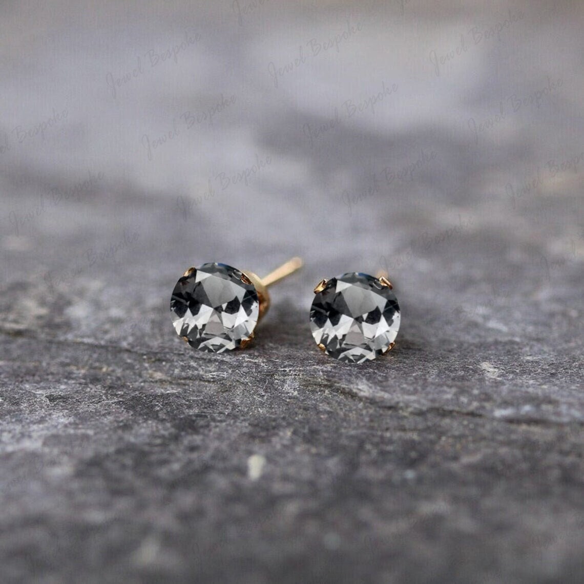 Grey diamond store stud earrings