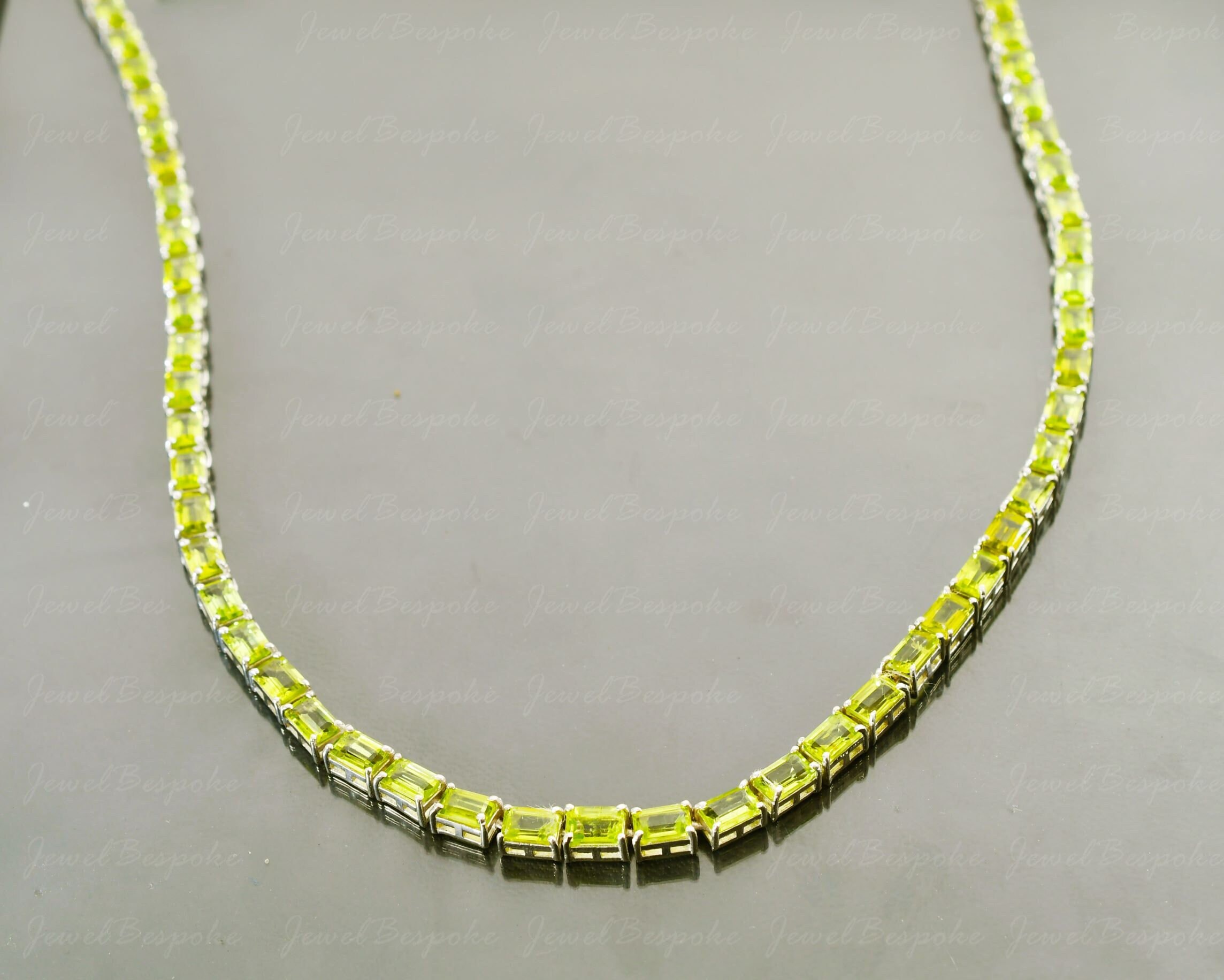 Peridot tennis necklace deals