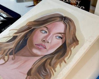 Pintura al óleo personalizada hecha a mano a partir de una foto sobre lienzo, pintura de retrato original hecha a mano con marco, decoraciones de pared, regalo personalizado