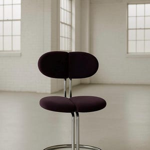 1/8 Italian designer cantilever chair made of dark brown leather and chrome like Giotto Stoppino Cobra