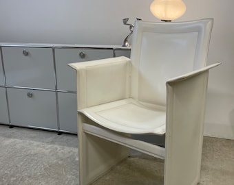 1 of 6 Solaria leather dining chairs by Arrben, Italy, 1970s,