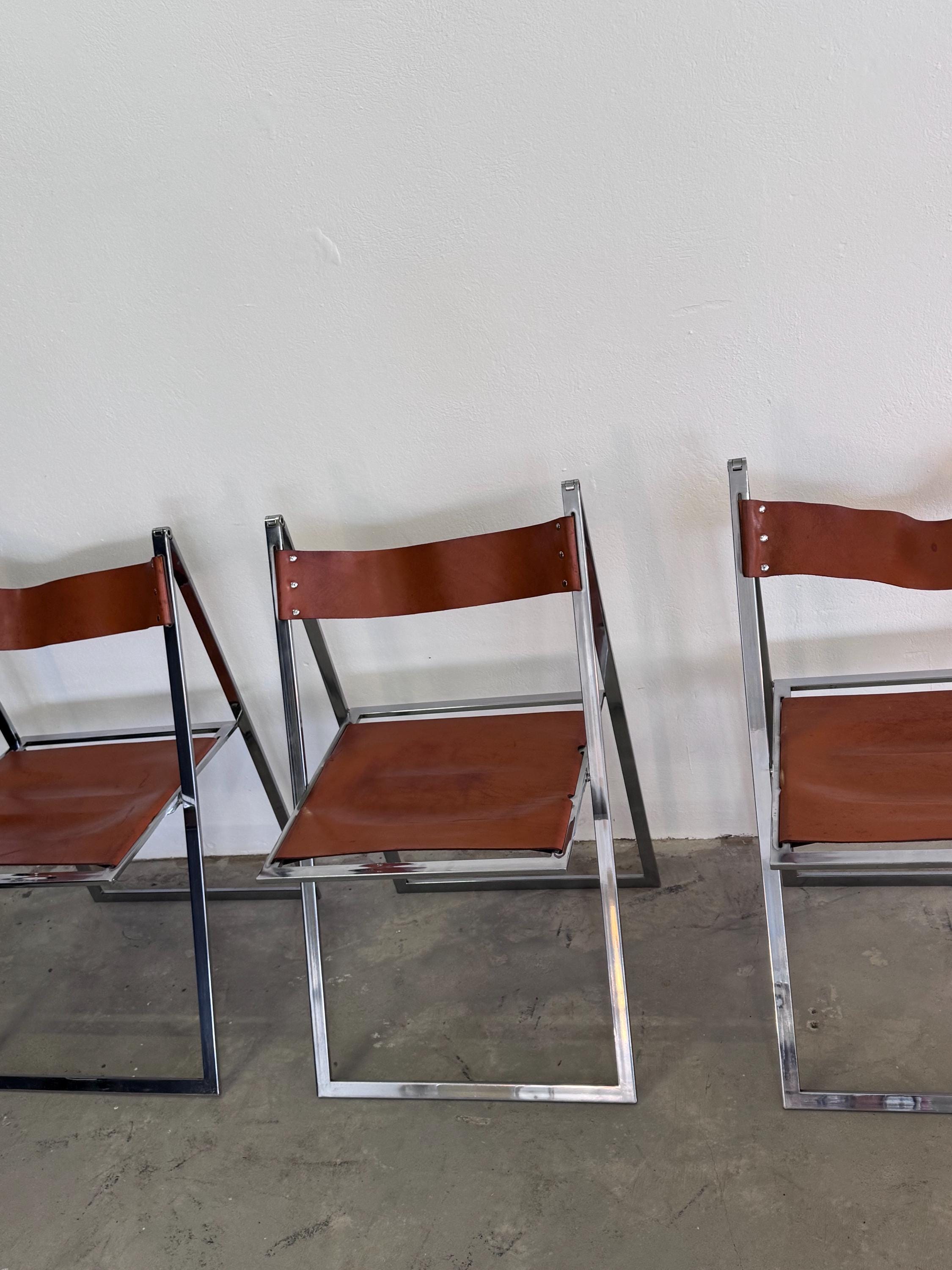 Vintage “elios” Folding Chairs by Fontoni Geraci for Lübke – Set