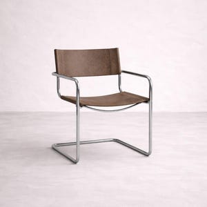 Grauer Modell MG5 Ledersessel von Mart Stam & Marcel Breuer für Matteo Grassi, 1980er