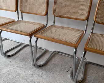Chaise viennoise en osier fabriquée en Italie - Cesca une réplique de la S32 Marcel Breuer pour Thonet