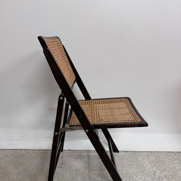 Vintage folding chair from the 70s with Viennese weave