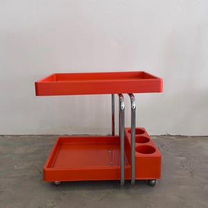 Chariot D'hôtesse Vintage Rétro En Chrome Et Contreplaqué - Pliable, Pour Cocktails Et Thé
