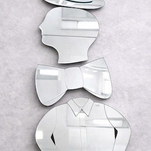 Set completo di specchi Hat Man di Georges Mathias, anni '70: cappello, fascia, papillon e giacca