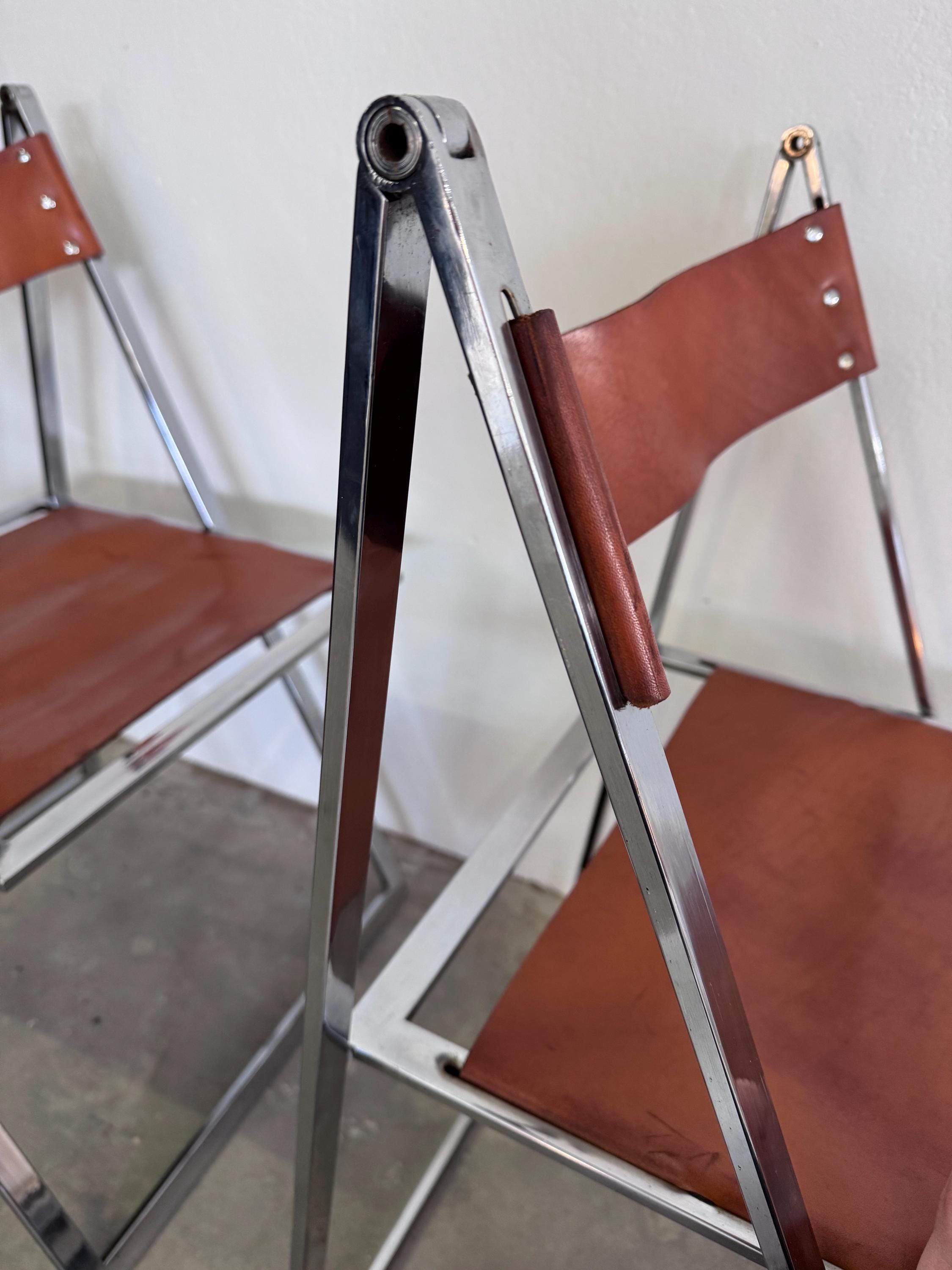 Vintage “elios” Folding Chairs by Fontoni Geraci for Lübke – Set