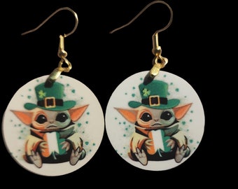 ST PATRICKS EARRINGS  - Cutest little guy ever for St. Patrick's Day.  Drop earrings, round, colorful, fun
