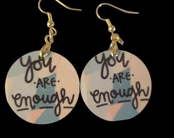 UPLIFTING POSITIVE EARRINGS - positive saying, round, lovely