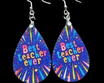 BEST TEACHER EARRINGS - really colorful, fun, pretty, excellent x-mas gift