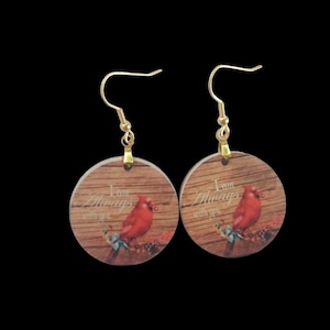 BEAUTIFUL CARDINAL EARRINGS -  I am always with you. Cardinals.  Pretty.  Christmas.