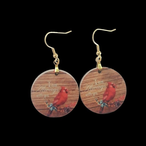 BEAUTIFUL CARDINAL EARRINGS -  I am always with you. Cardinals.  Pretty.  Christmas.