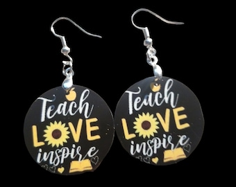 PRETTY TEACHER EARRINGS = colorful, fun, pretty, excellent x-mas gift