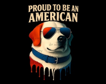 American Patriotic Dog digital PNG