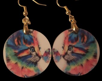 KITTEN BUTTERFLY EARRINGS- Earrings so pretty, round