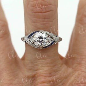 Antique 2.30 Ct White Round cut engagement ring in 935 Argentium Silver,rings for women,gift for her, art deco ring, antique jewelery,gifts