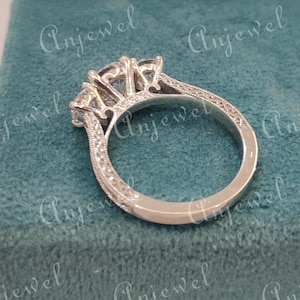 1930s Vintage 2.40Ct White Round cut diamond engagement ring in 935 Argentium silver,rings for women,art deco ring, antique engagement ring