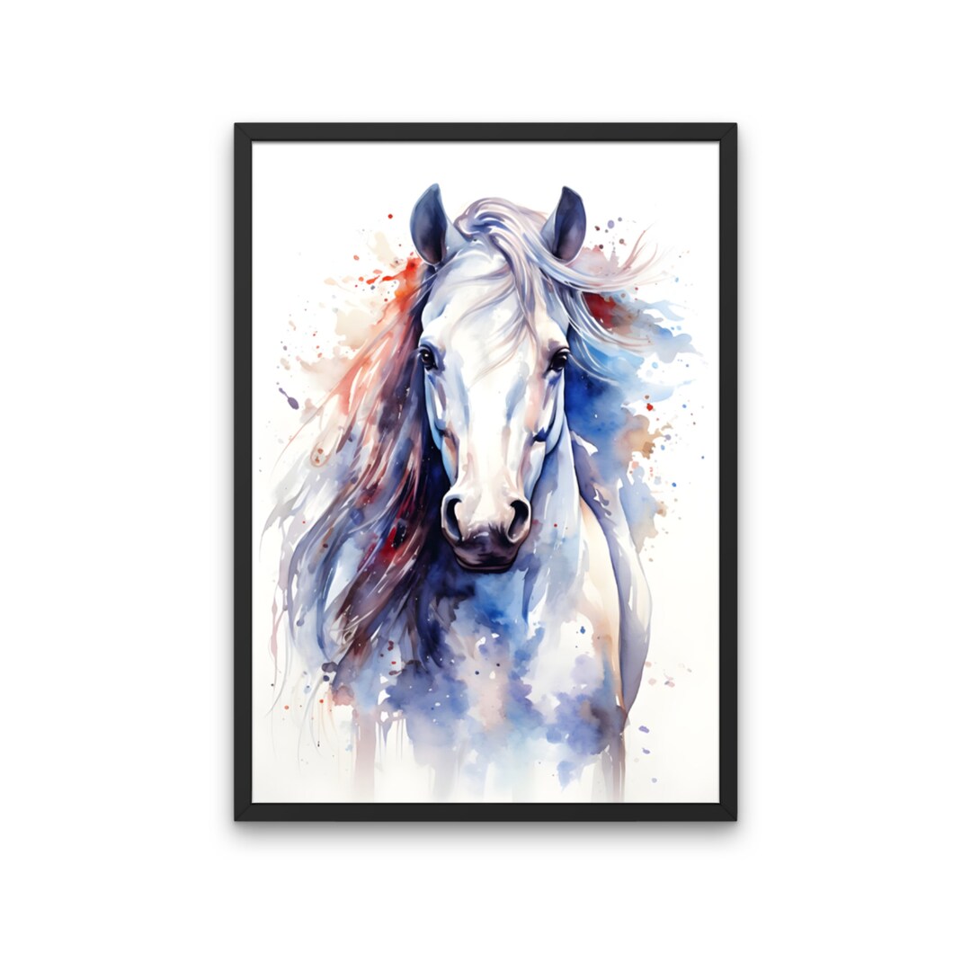 Wild Horse Wall Art PRINTABLE ART Watercolor Horse Head - Etsy