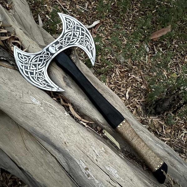 Handcrafted Double Bite Viking Axe, Medieval Outdoor Camping axe, Gift For all