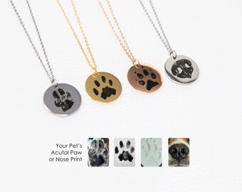 Custom Paw Print Necklace • Dog Paw Necklace • Your Actual Pet Paw Print Necklace • Paw Print Necklace • Custom Pet Necklace • Dog Necklace