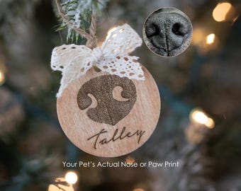 Paw Print Editing • Custom Paw Print • Wood Christmas Ornament • Pet Memorial • Pet Loss • Pet Keepsake • Dog Paw Print • Cat Nose Print