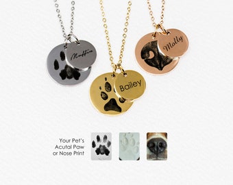 Custom Paw Print Necklace • Dog Paw Necklace • Your Actual Pet Paw Print Necklace • Paw Print Necklace • Custom Pet Necklace • Dog Necklace