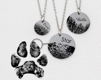 Paw Print Editing • Necklace Art Custom Nose Print Necklace Dog Paw Print Cat Paw Print Dog Nose Print Memorial Loss Gift Jewelry Dog Mom