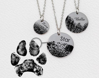 Custom Paw Print Necklace • Dog Paw Necklace • Your Actual Pet Paw Print Necklace • Paw Print Necklace • Custom Pet Necklace • Dog Necklace