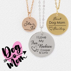 Personalized Pet Name Necklace for Dog Moms • Personalized Cat Mom Gift • Pet Lover Jewelry • Fur Baby