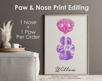 Paw Print Editing • Custom Paw Print • Digital Download • Pet Memorial • Pet Loss • Pet Keepsake • Dog Paw Print • Cat Nose Print • Tattoo