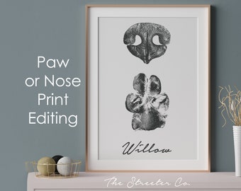 Paw Print Editing • Custom Paw Print • Digital Download • Pet Memorial • Pet Loss • Pet Keepsake • Wall Art • Dog Paw Print • Cat Nose Print