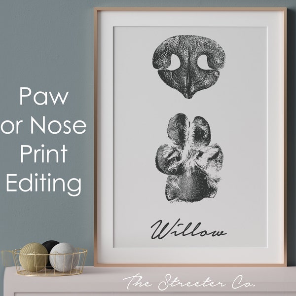 Paw Print Editing • Custom Paw Print • Digital Download • Pet Memorial • Pet Loss • Pet Keepsake • Wall Art • Dog Paw Print • Cat Nose Print