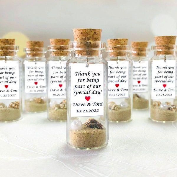 Wedding Party Favors for Guests, Save the Date Wedding anniversary gifts, Personalized message in a bottle favors, Custom wedding souvenirs