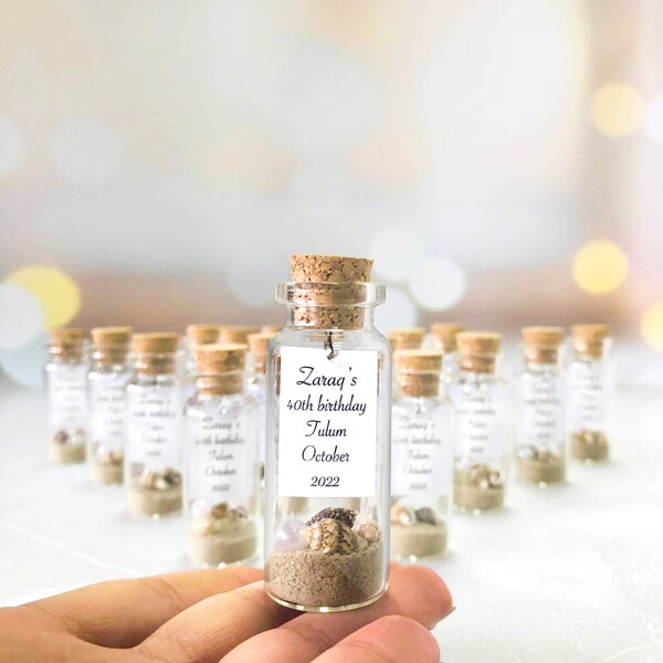 Birthday Party Favors Personalize Thank You Gifts for Guests Happy Birthday Favors in Bulk Custom Message in a Bottle 40th Birthday Party