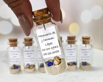 Custom Funeral Favors Celebratıon Of Life Personalized Message In a Bottle In Memory Of Mom Bulk Favors For Guests Forget Me Not Favors