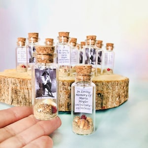 Funeral Favors for loss of mother Forget me not favors for guests, Celebration Of Life Favors, Funeral Keepsake bottle For Guests In Bulk