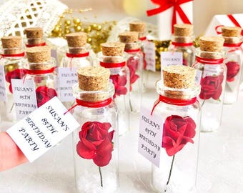 85th Birthday Party Favors, Message in a Bottle Party Favors, Thank You Gifts for Guests, 30th 40th 50th 60th 70th Birthday Party Favors